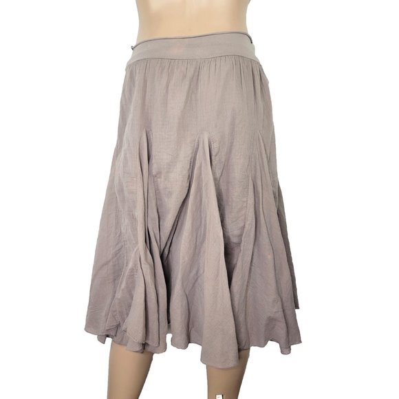 Italian Boho Tan Midi Skirt - Picture 2 of 5